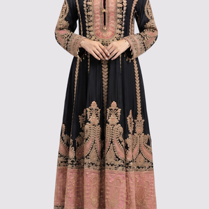 Black Chinon Indo Western with Cutdana Embroidery 2