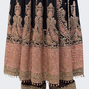 Black Chinon Indo Western with Cutdana Embroidery 5