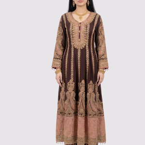 Maroon Chinon Indo Western with Cutdana Embroidery 2