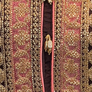 Maroon Chinon Indo Western with Cutdana Embroidery 4