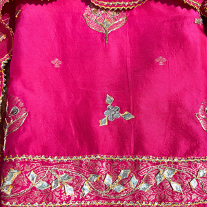 Light Pink Silk Unstitched Suit with Gota Embroidery 7