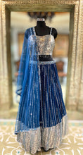 Load image into Gallery viewer, Blue Lehenga Choli with Sequins Embroidery
