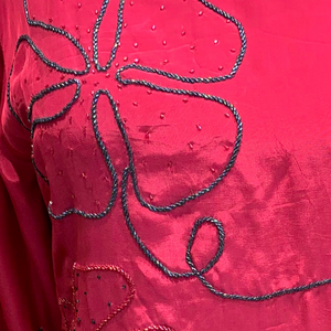 Magenta Crepe Suit with Cutdana Embroidery 3