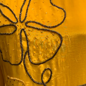 Mustard Crepe Suit with Cutdana Embroidery 3
