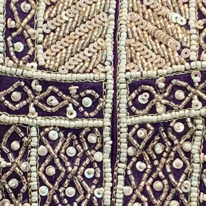 Purple Chinon Peplum Suit Set with Cutdana, Sequins and Pearl Embroidery 4