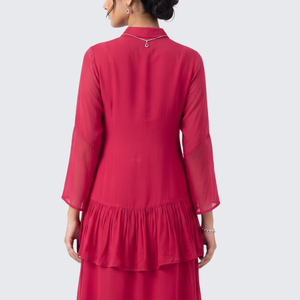 Rani Chinon Peplum Suit Set with Cutdana, Sequins and Pearl Embroidery 5