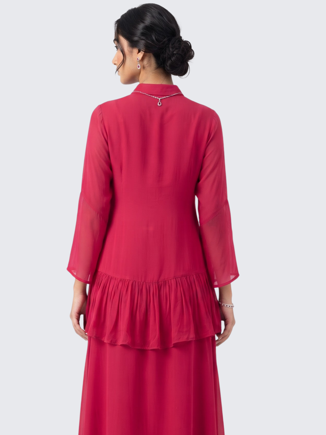 Rani Chinon Peplum Suit Set with Cutdana, Sequins and Pearl Embroidery 5