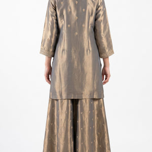 Mouse Crepe Indo Western with Cutdana, Sequins, Thread and Dabka Embroidery 1