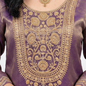 Rust Crepe Indo Western with Cutdana, Sequins, Thread and Dabka Embroidery 3