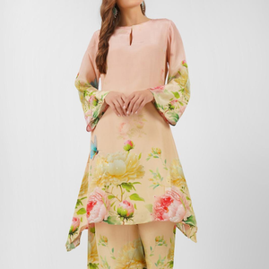 Crepe Indo Western with Printed Embroidery 1
