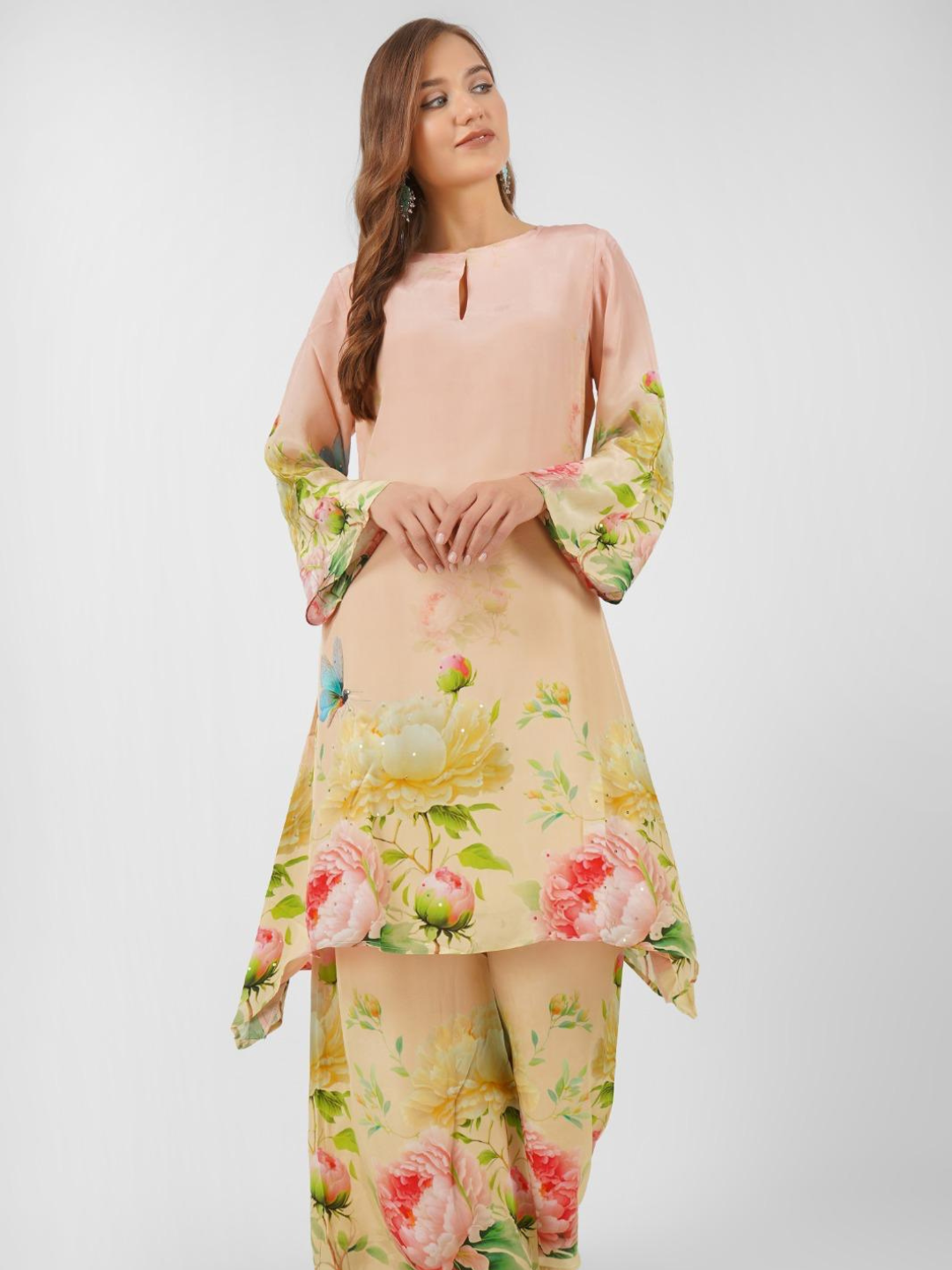 Crepe Indo Western with Printed Embroidery 1