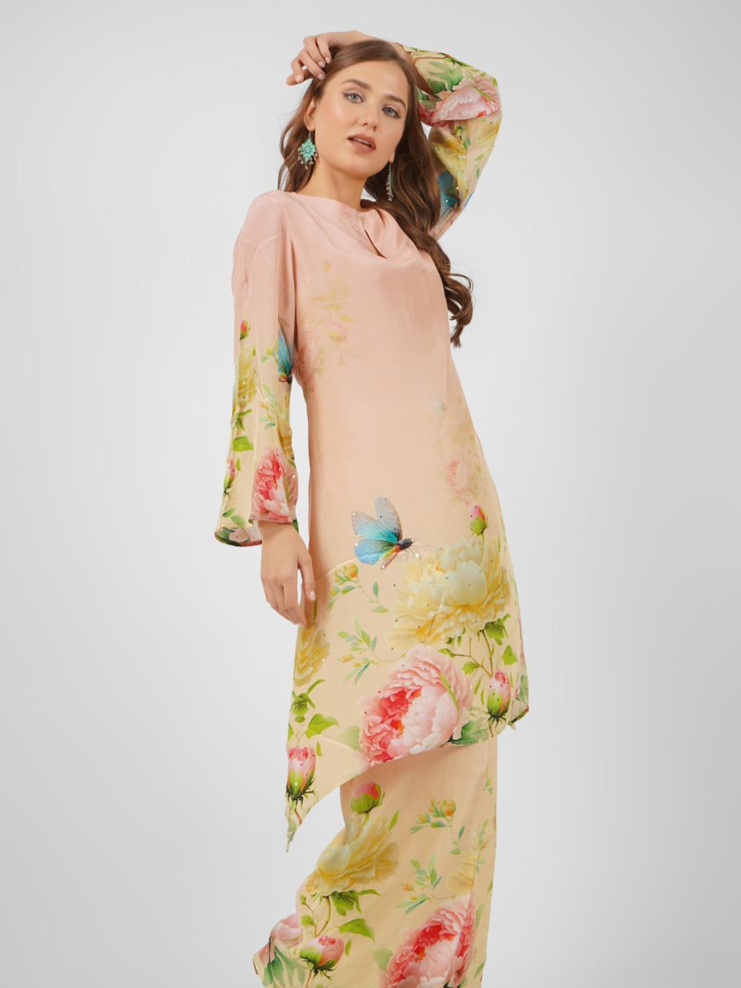 Crepe Indo Western with Printed Embroidery 3
