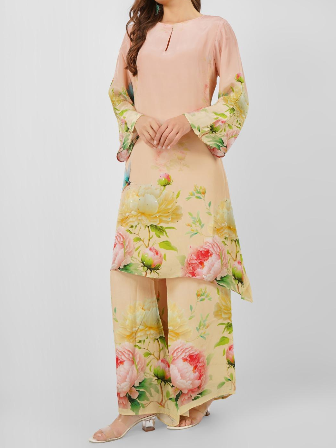 Crepe Indo Western with Printed Embroidery 4