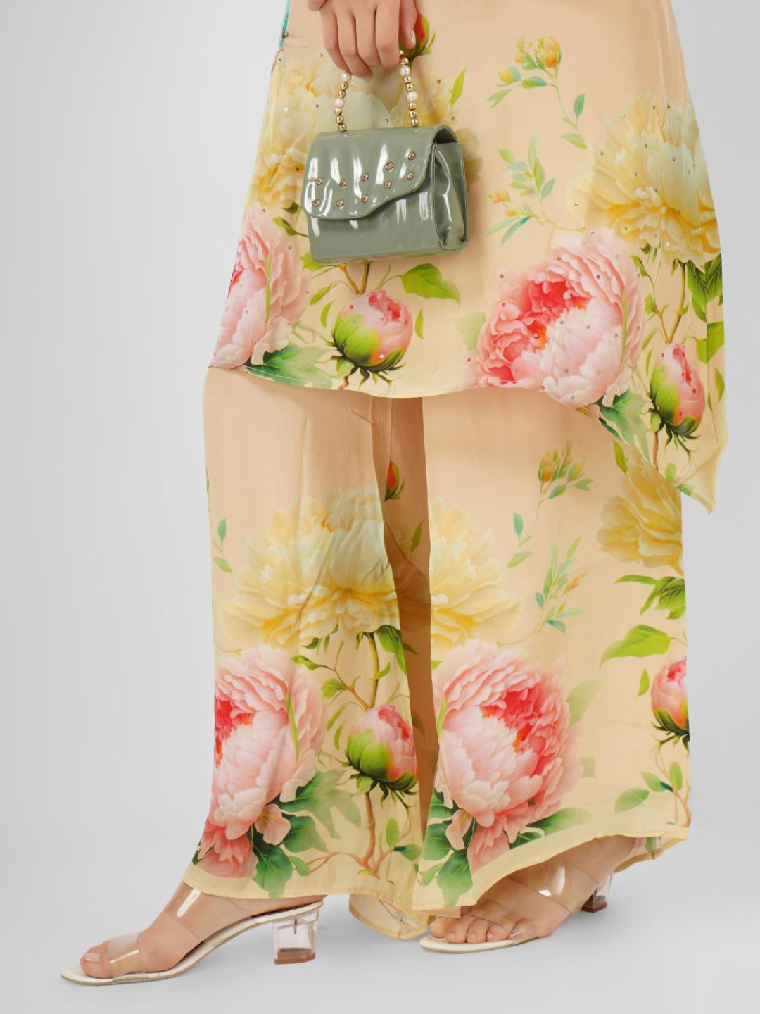 Crepe Indo Western with Printed Embroidery 5