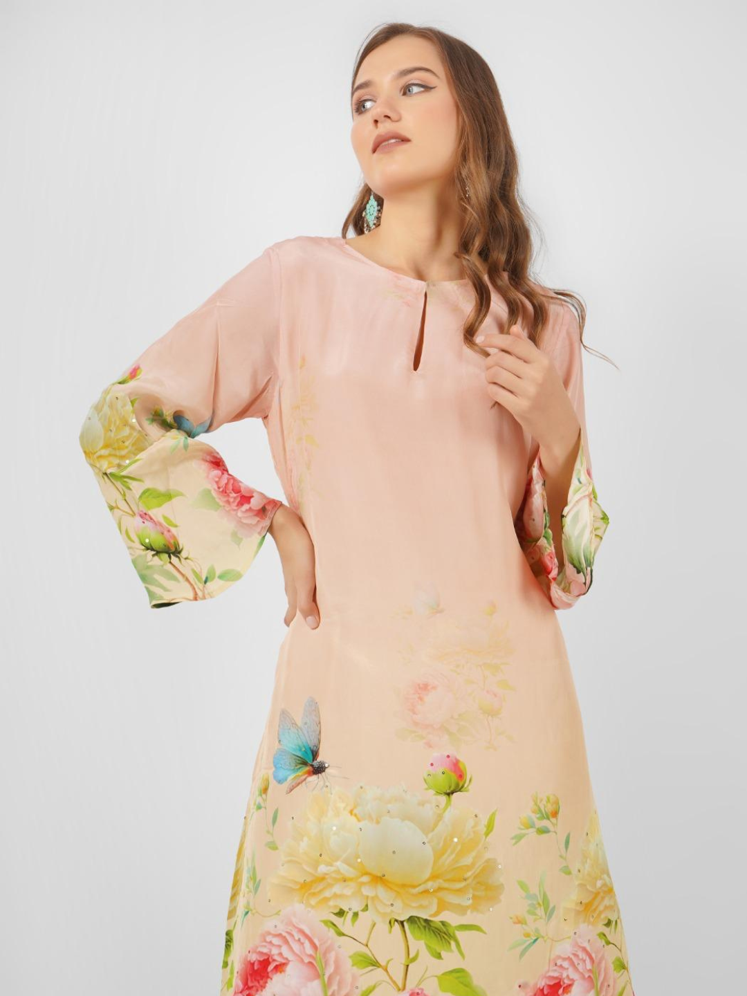 Crepe Indo Western with Printed Embroidery 6