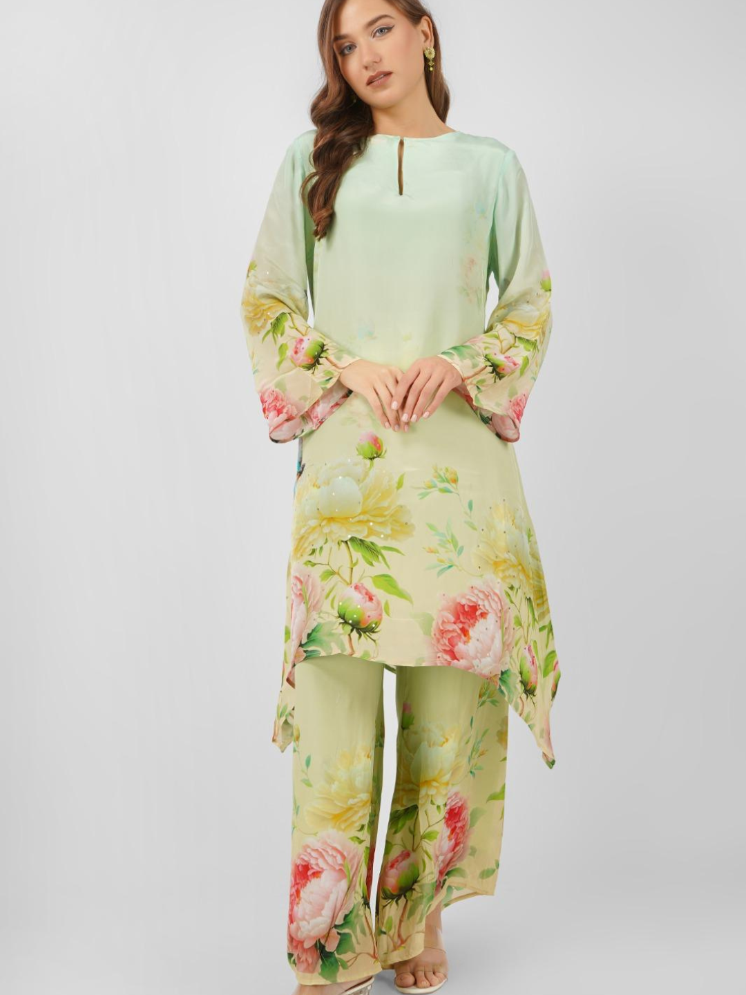 Crepe Indo Western with Printed Embroidery 2