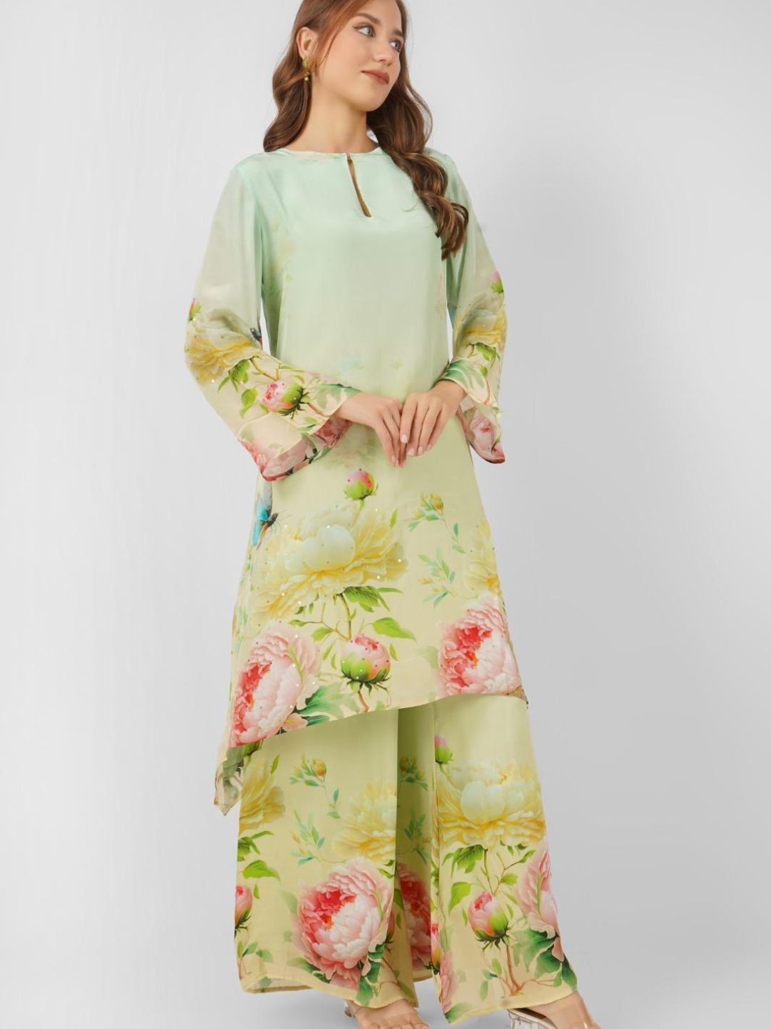 Crepe Indo Western with Printed Embroidery 4