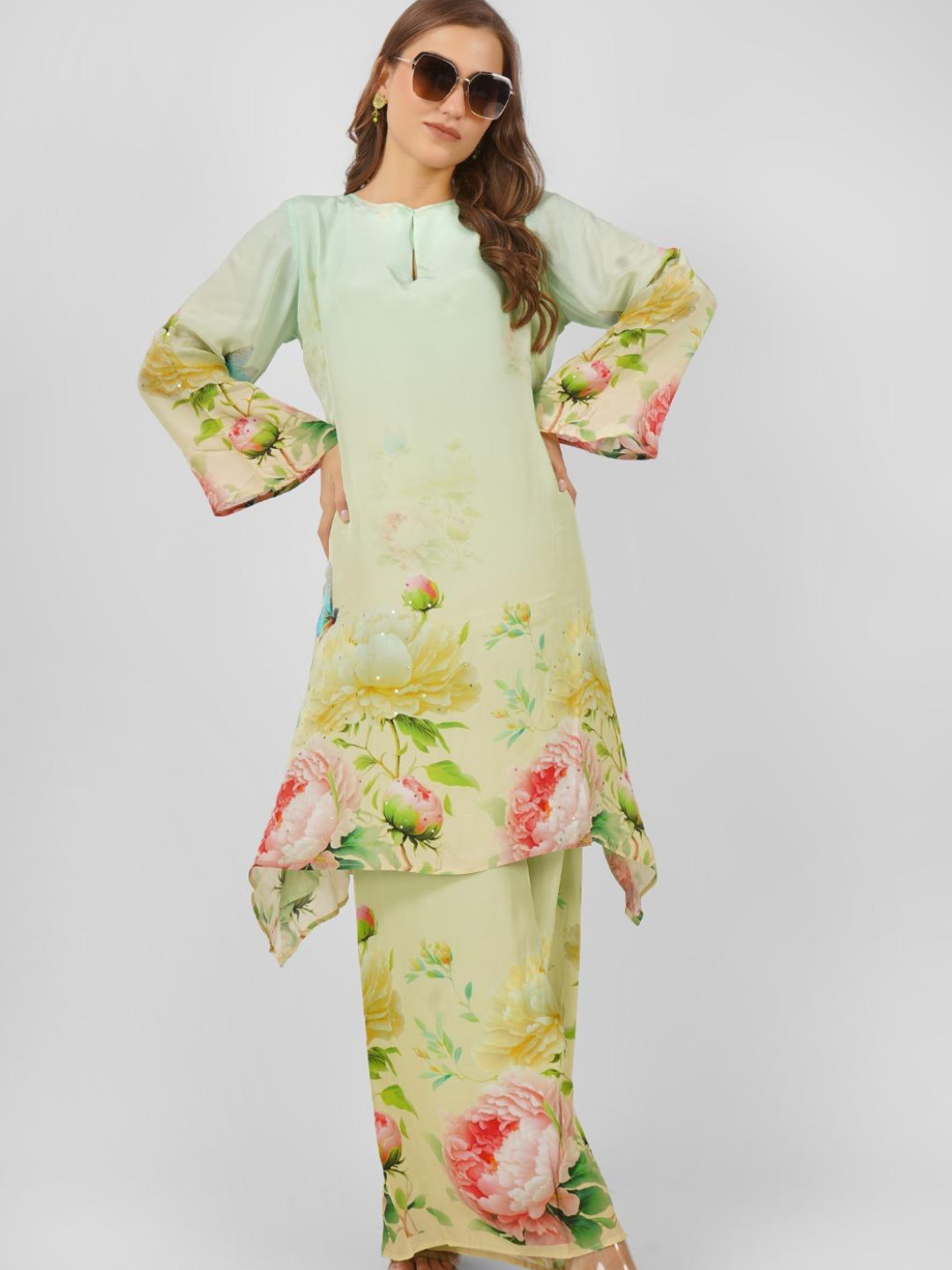 Crepe Indo Western with Printed Embroidery 5