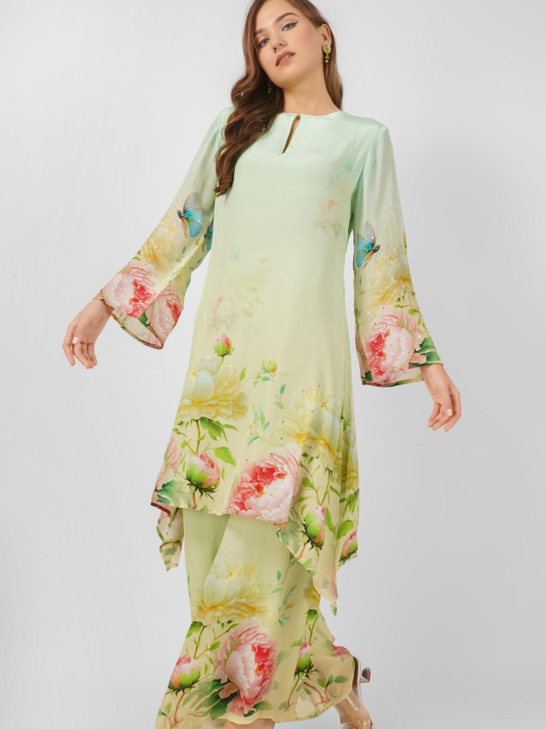 Crepe Indo Western with Printed Embroidery 6