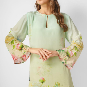 Crepe Indo Western with Printed Embroidery 7