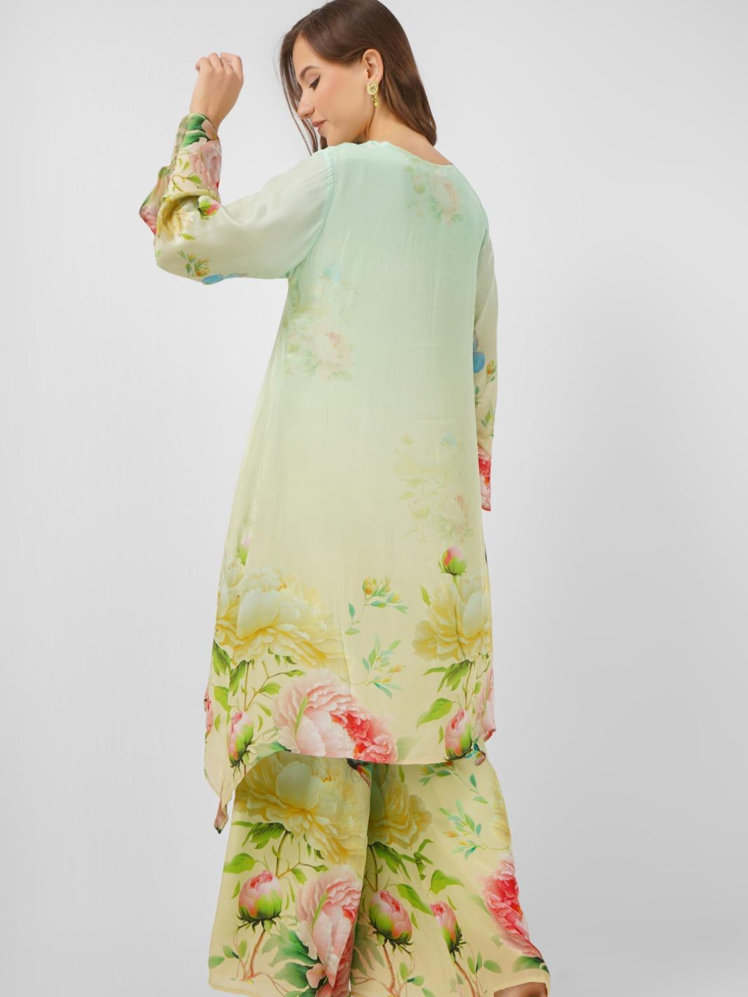Crepe Indo Western with Printed Embroidery 8