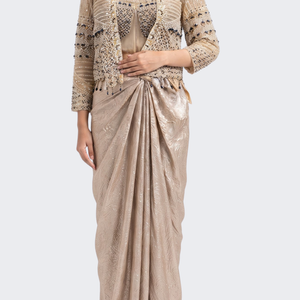 Fone Net Indo Western with Cutdana, Sequins and Pearl Embroidery 2