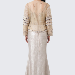 Fone Net Indo Western with Cutdana, Sequins and Pearl Embroidery 6
