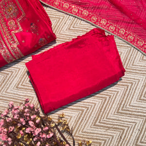 Rani Silk Unstitched Suit with Hand Work Embroidery 2