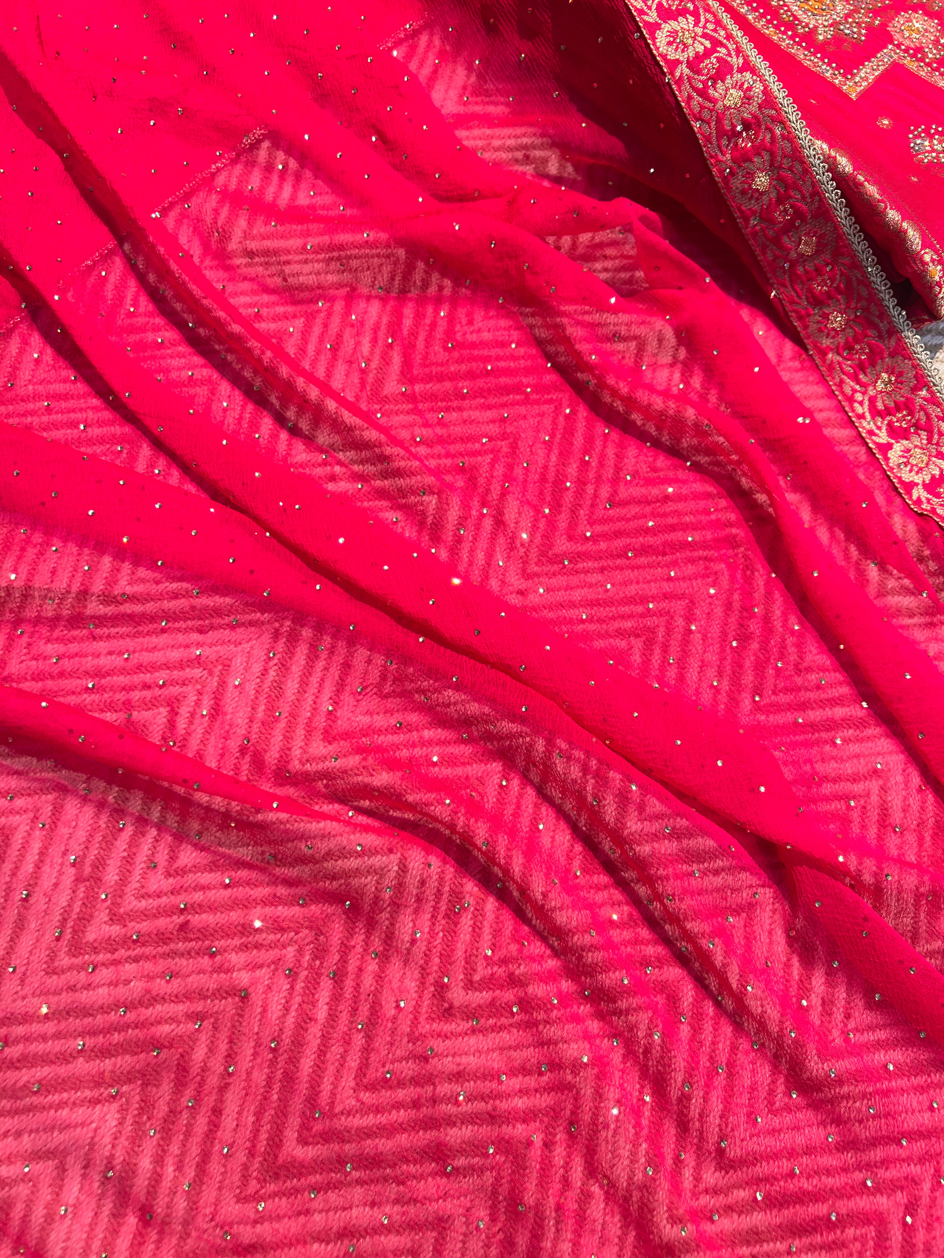 Rani Silk Unstitched Suit with Hand Work Embroidery 3