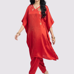 Rani Crepe Indo Western with Cutdana, Sequins and Pearl Embroidery 1