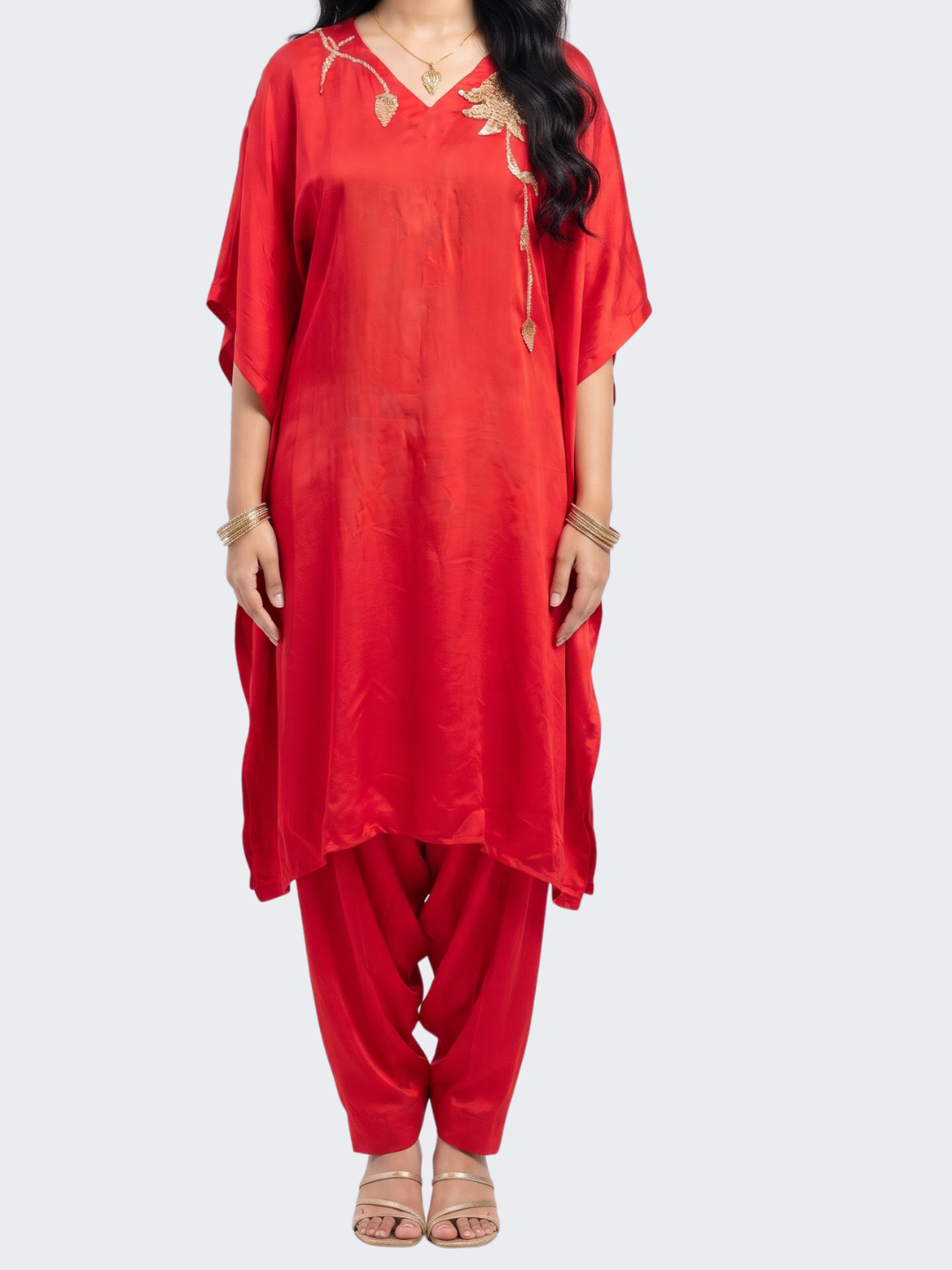 Rani Crepe Indo Western with Cutdana, Sequins and Pearl Embroidery 2