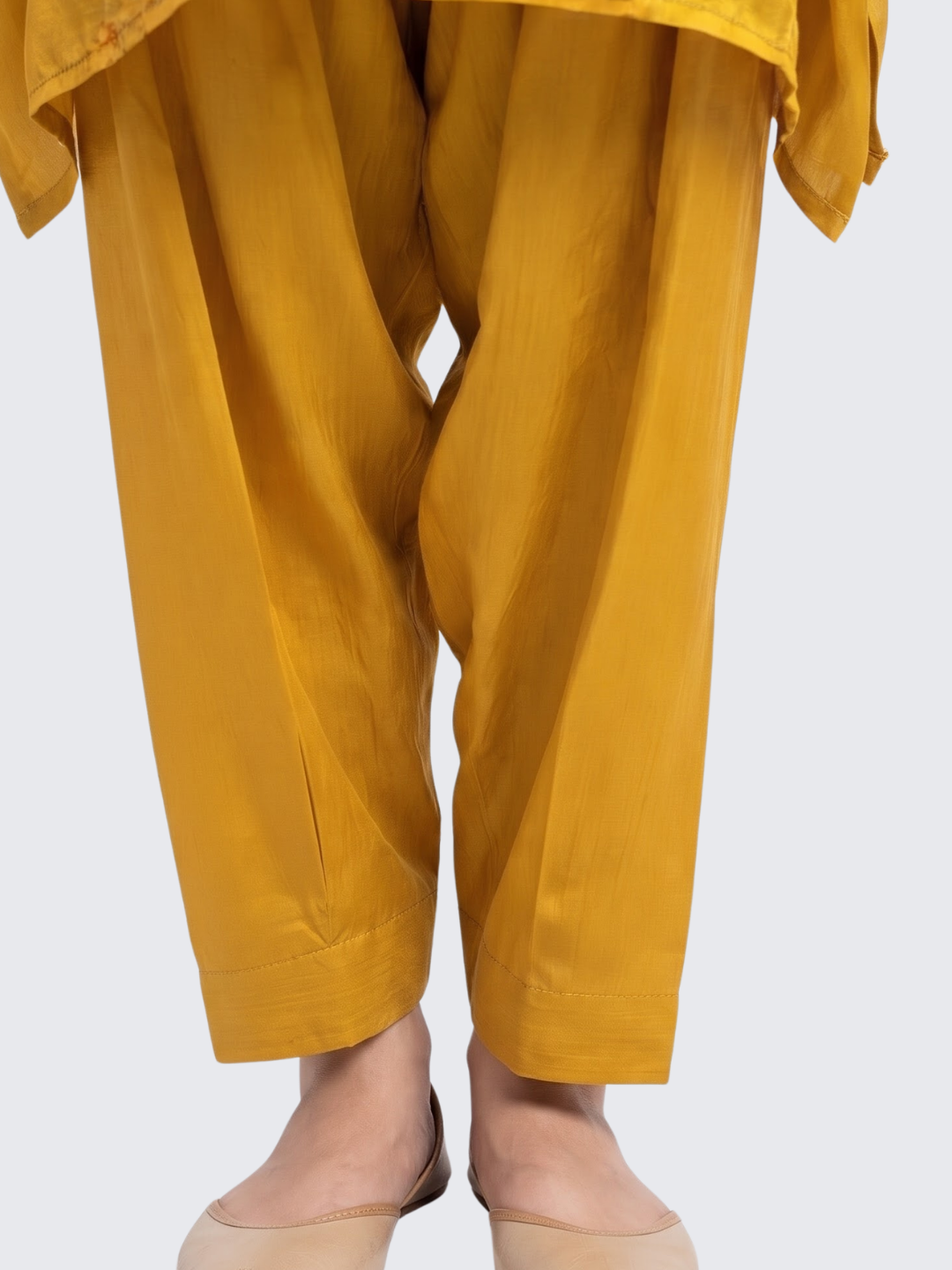 Yellow Crepe Indo Western with Cutdana, Sequins and Pearl Embroidery 5