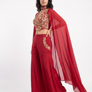 Chinon Indo Western with Cutdana, Zari and Sequins Embroidery 2