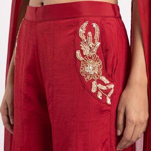 Chinon Indo Western with Cutdana, Zari and Sequins Embroidery 3