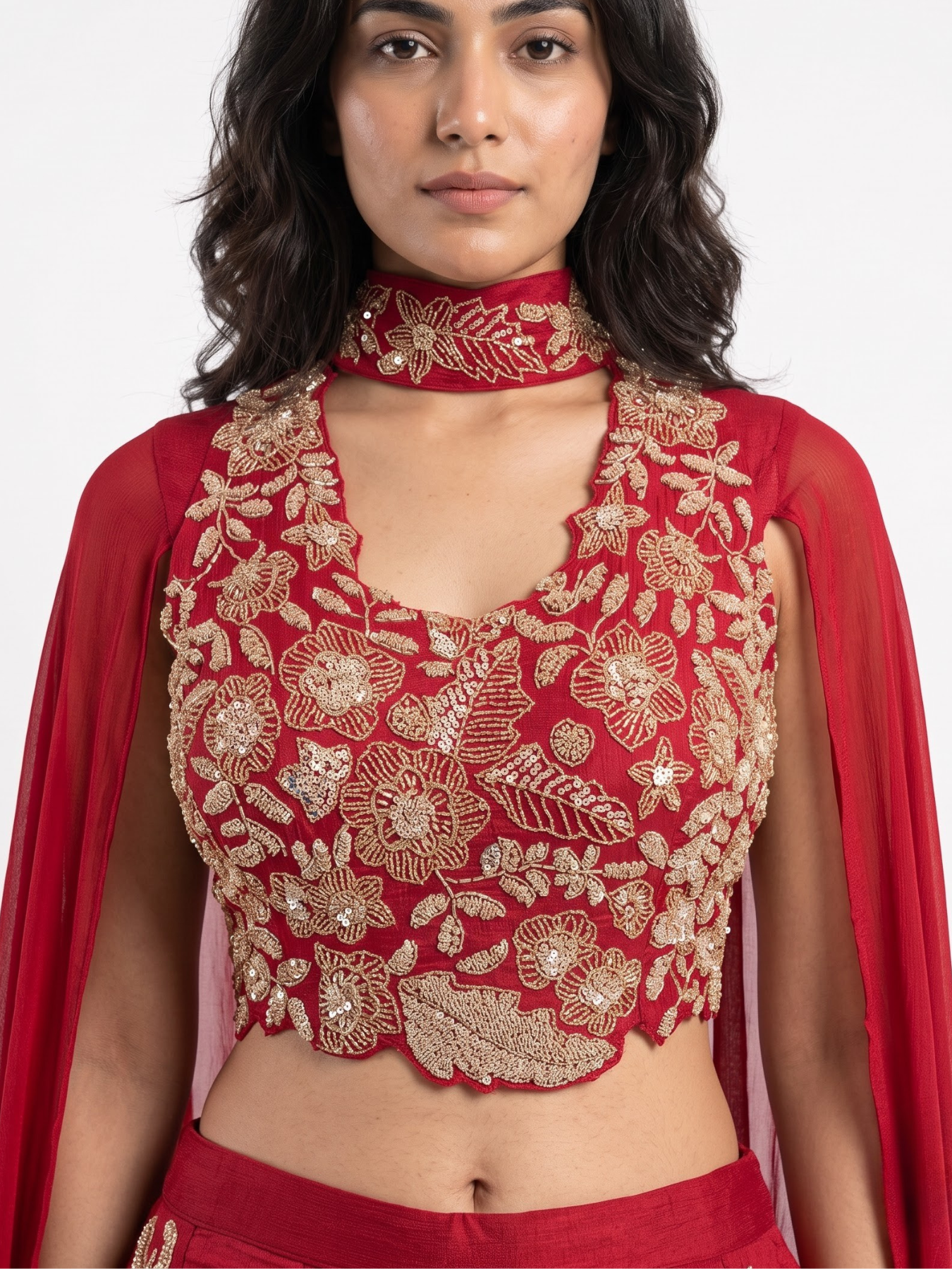 Chinon Indo Western with Cutdana, Zari and Sequins Embroidery 5