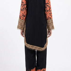 Black Georgette Indo Western with Cutdana and Thread Embroidery 2