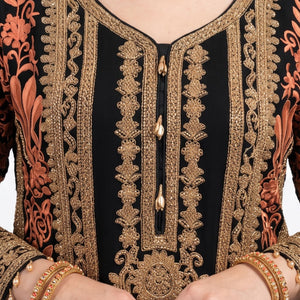 Black Georgette Indo Western with Cutdana and Thread Embroidery 3