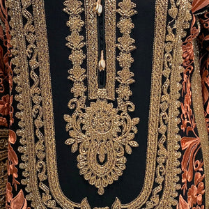 Black Georgette Indo Western with Cutdana and Thread Embroidery 5