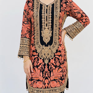 Black Georgette Indo Western with Cutdana and Thread Embroidery 6