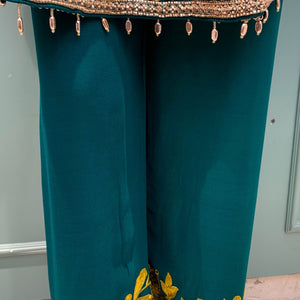 Bottle Green Georgette Indo Western with Cutdana and Thread Embroidery 2