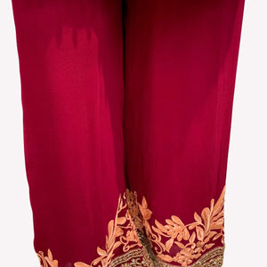 Peach Georgette Indo Western with Cutdana and Thread Embroidery 3