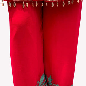 Turquoise Georgette Indo Western with Cutdana and Thread Embroidery 5