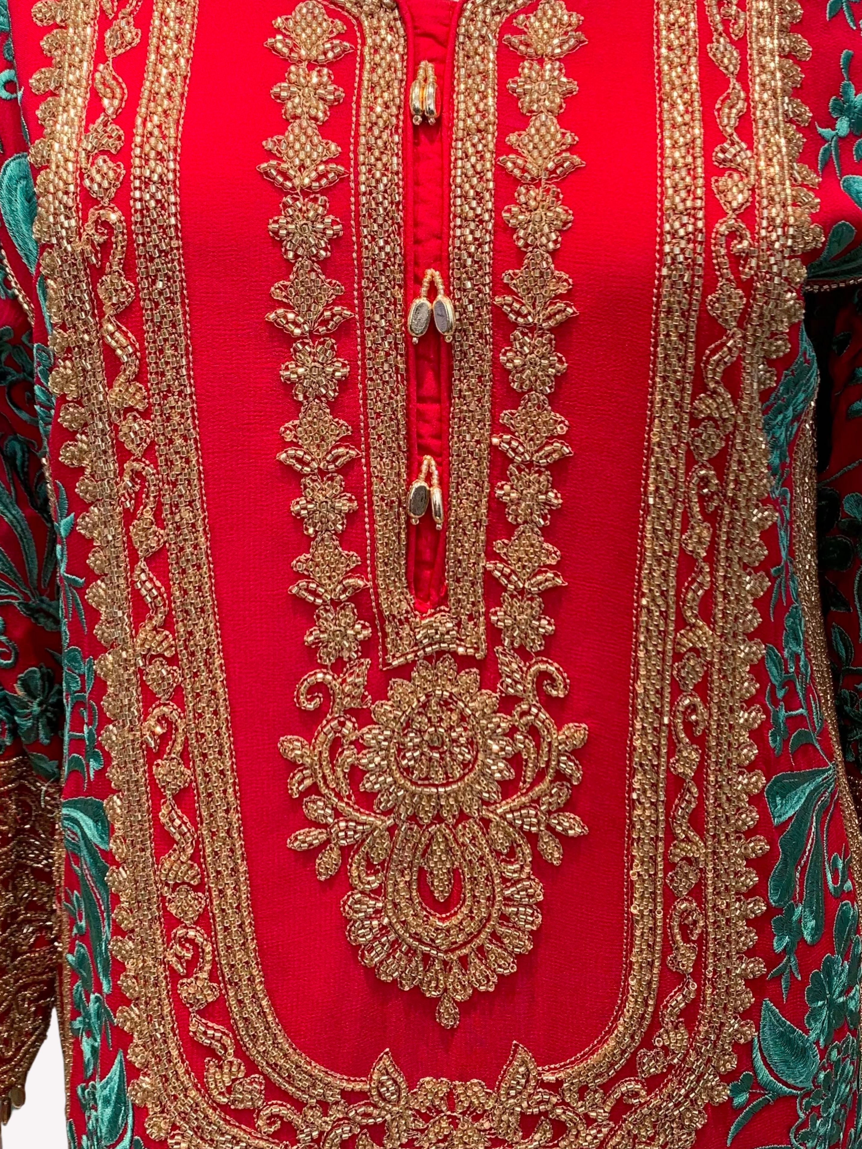 Turquoise Georgette Indo Western with Cutdana and Thread Embroidery 6