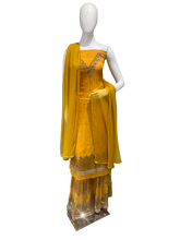 Load image into Gallery viewer, Buy Yellow Sharara with unstitched Shirt | Kanchan Fashion
