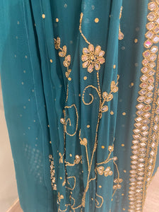 Georgette Unstitched Shirt with Sharara, Jacket and Dupatta