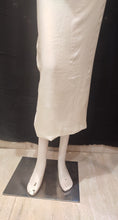 Load image into Gallery viewer, Black And White Semi-Stitch Without Sleeves Muslin Suit With Lace Work
