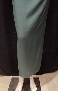 Dark Green Tussar Silk Unstitched Suit With Golden Zari Embroidery