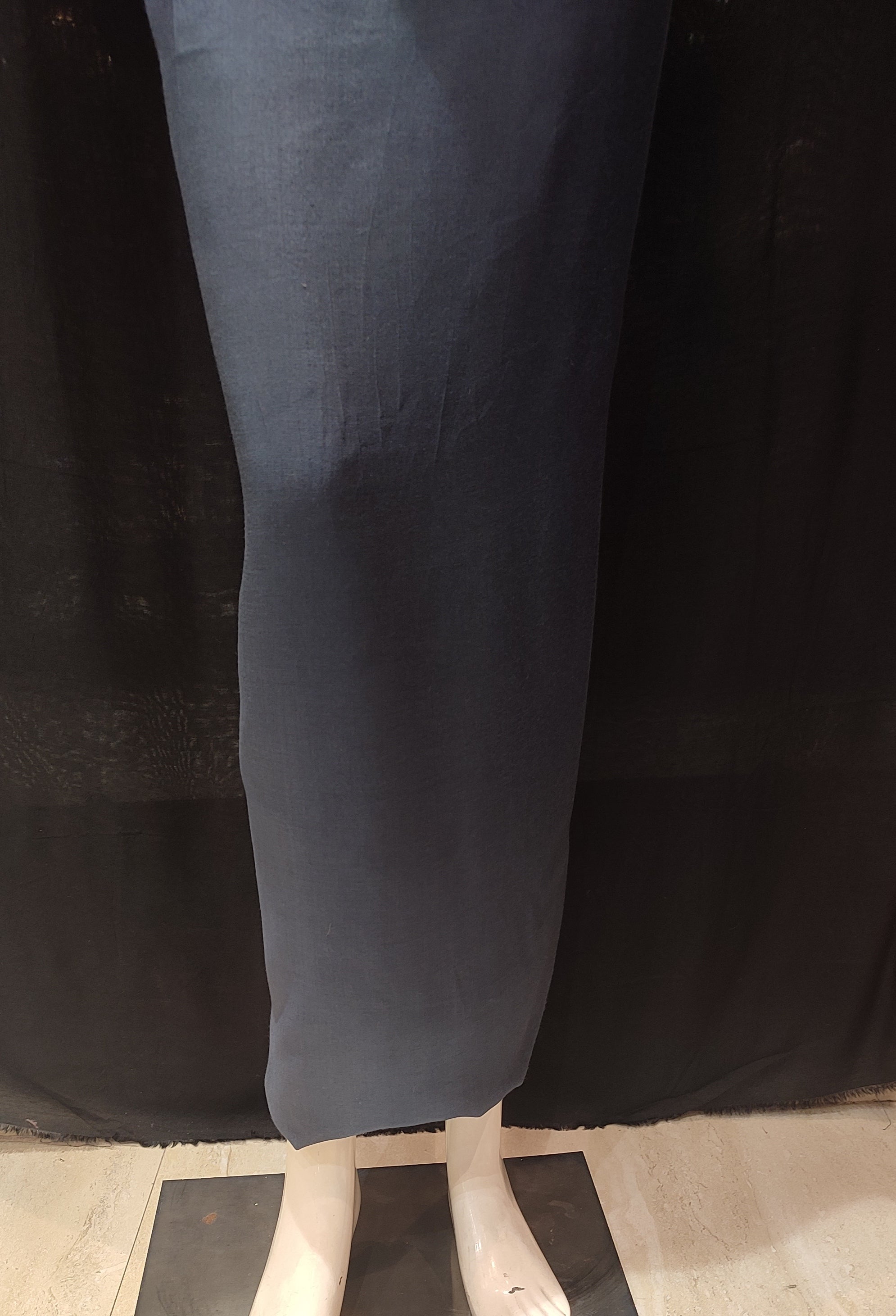 Grey Crape Silk Unstitched Suit With Swarovski Work