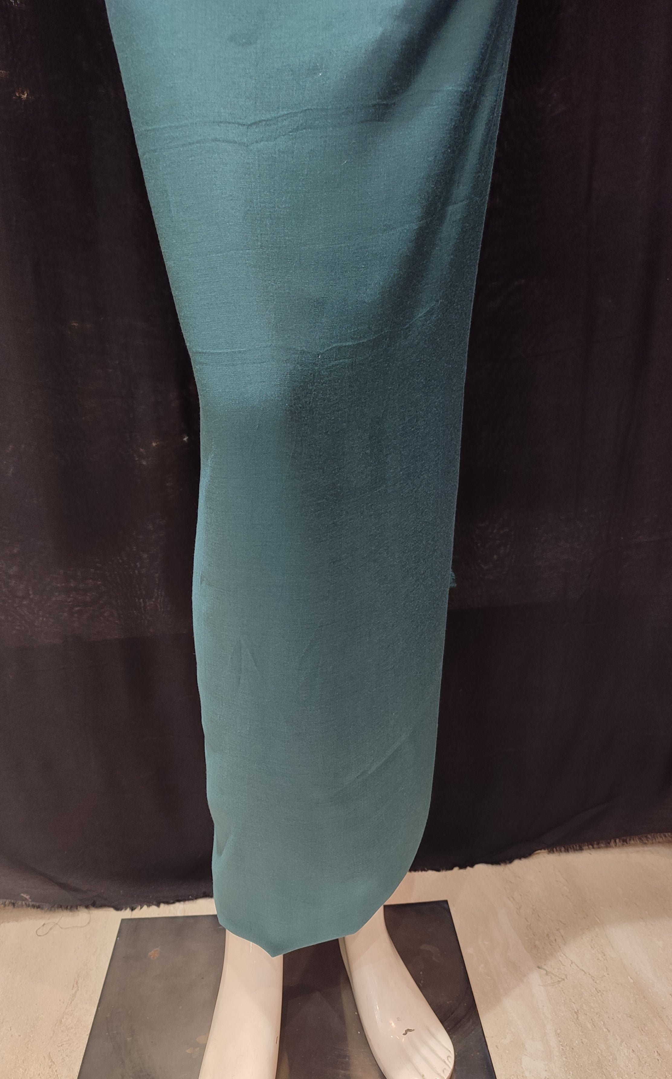 Blue Crape Silk Unstitched Suit With Swarovski Work
