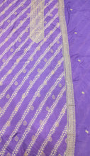 Load image into Gallery viewer, Purple Silk Unstitched Suit With Golden Embroidery
